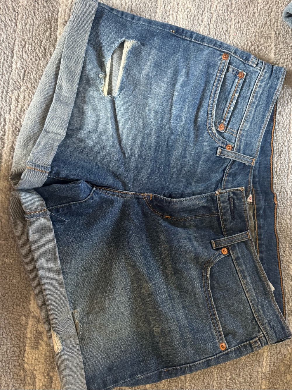 Levis Roll-Cuff Jean Shorts - Blue